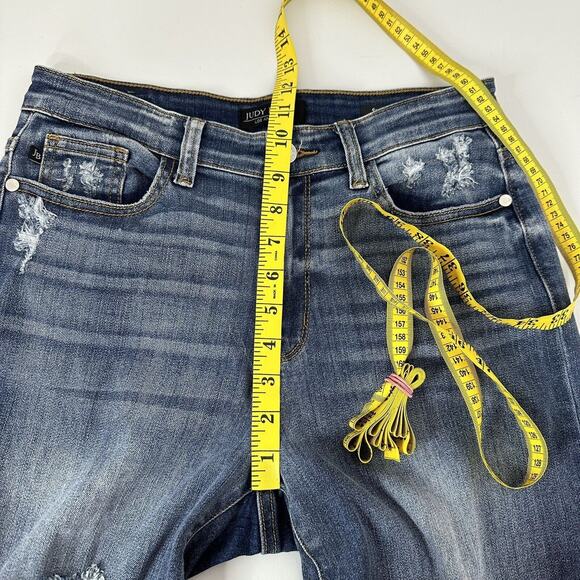 Judy Blue Jeans Womens 28 Blue Straight Slim Fit Distressed Stretch - Picture 12 of 15